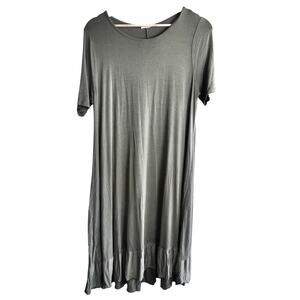 Stevie & Co. Large Olive Green T-Shirt Dress